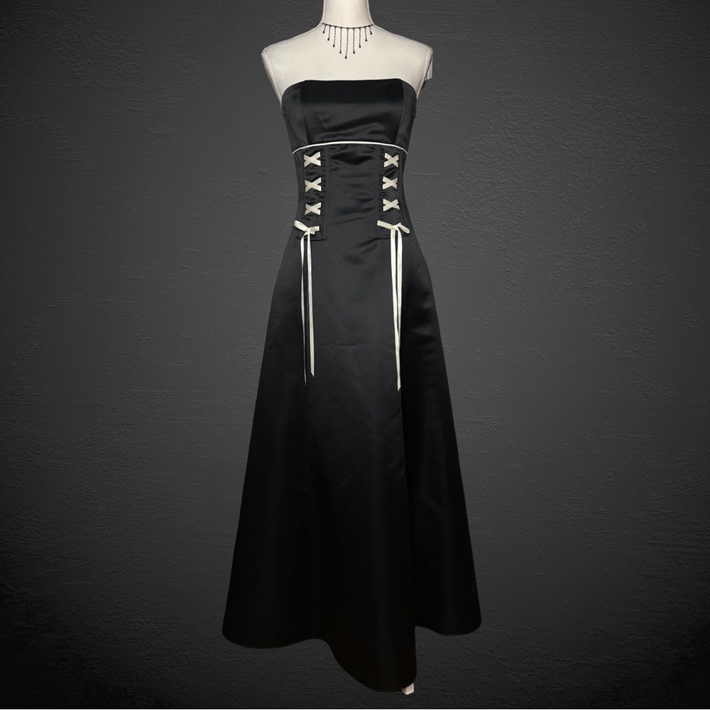 Gunne Sax lace up detail gown